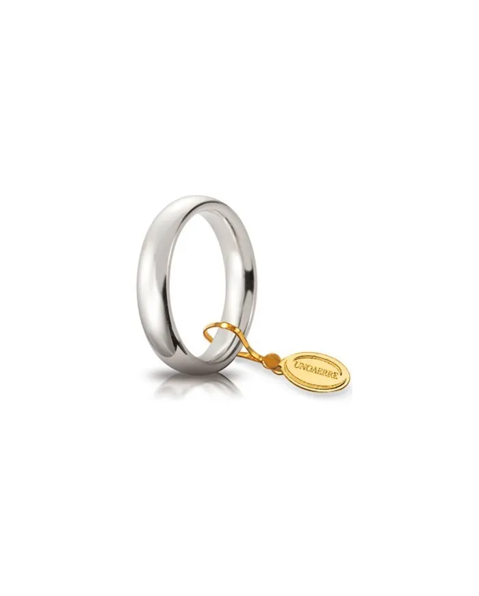 Unoaerre Comfortable Wedding Ring in White Gold 4 mm