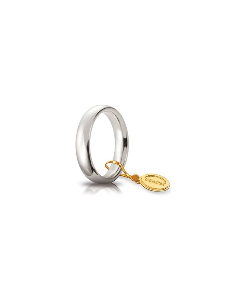 Alliance confortable Unoaerre en or blanc 4 mm