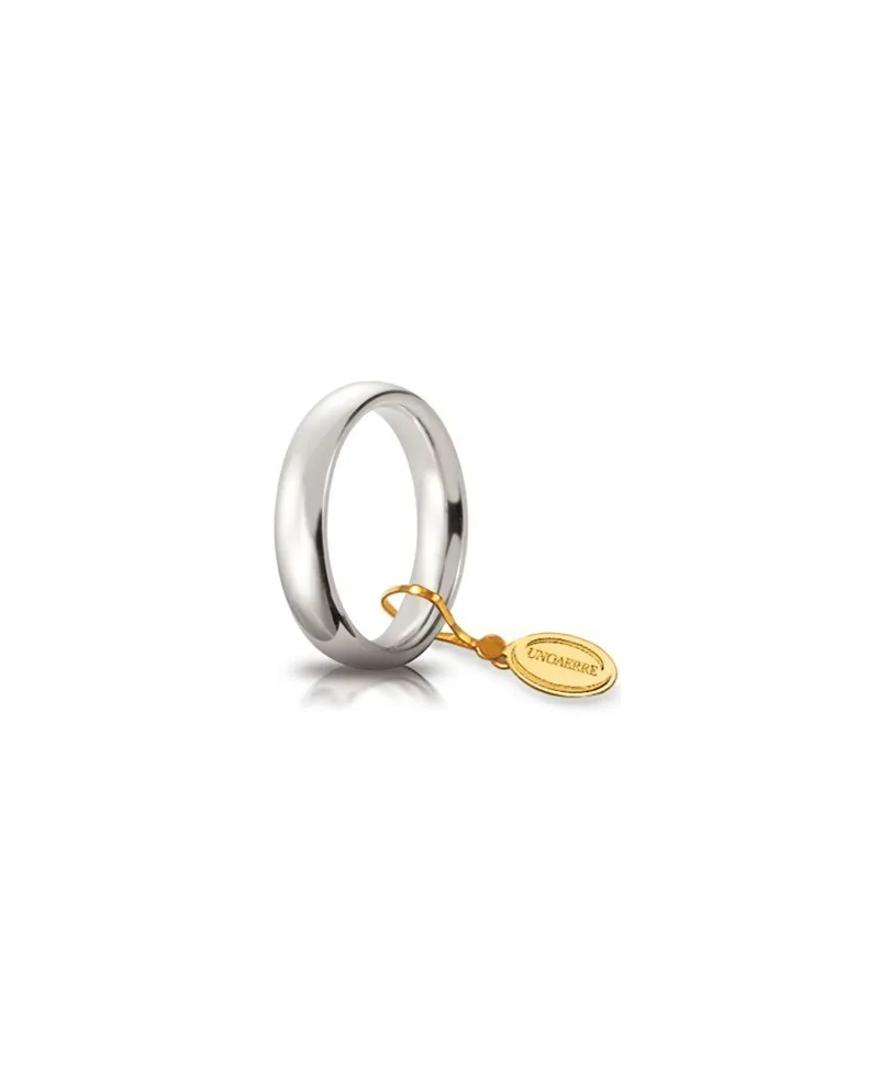 Unoaerre Comfortable Wedding Ring in White Gold 4 mm