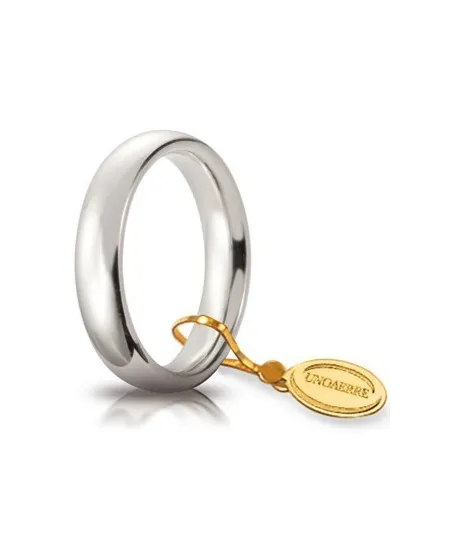 Fede Nuziale Unoaerre Comoda in Oro Bianco 4 mm