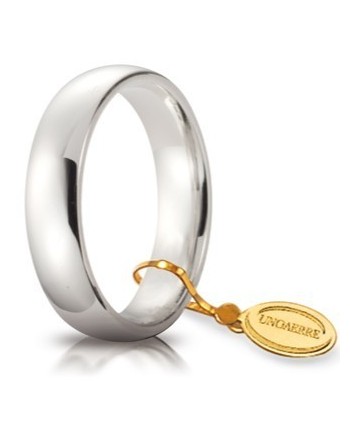 Fede Nuziale Unoaerre Comoda in Oro Bianco 5 mm
