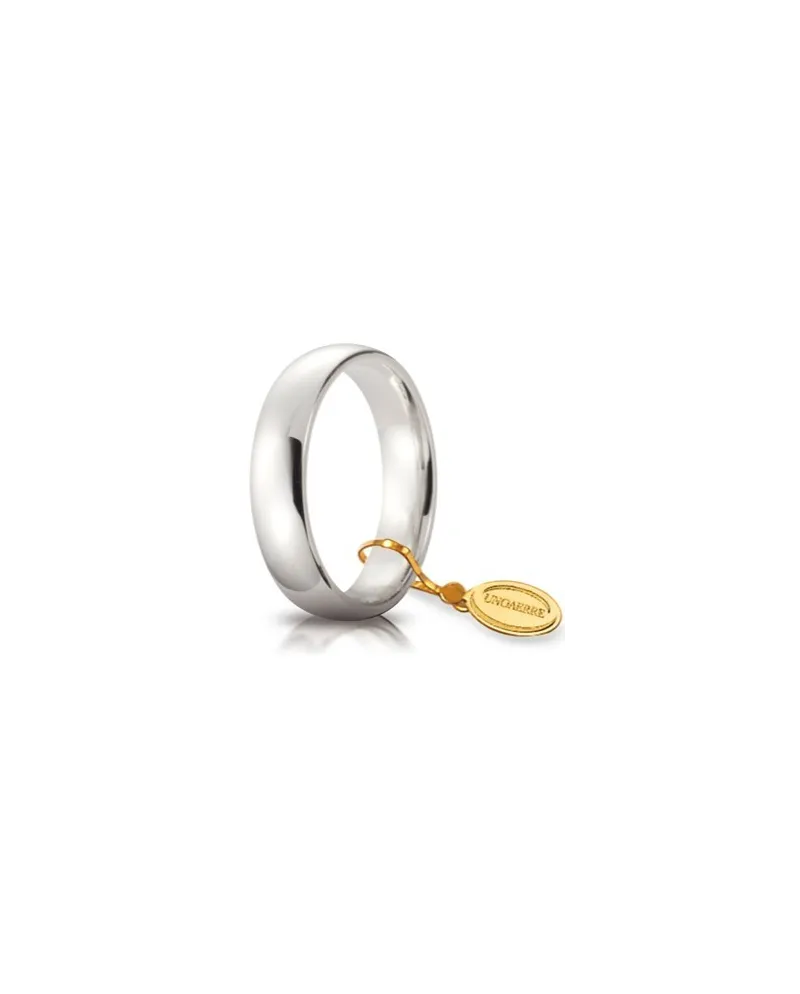 Alliance confortable Unoaerre en or blanc 5 mm