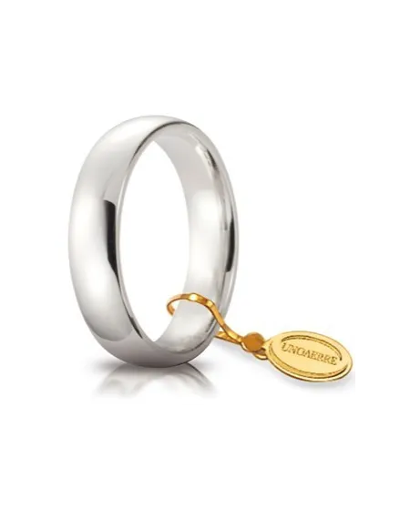Fede Nuziale Unoaerre Comoda in Oro Bianco 5 mm