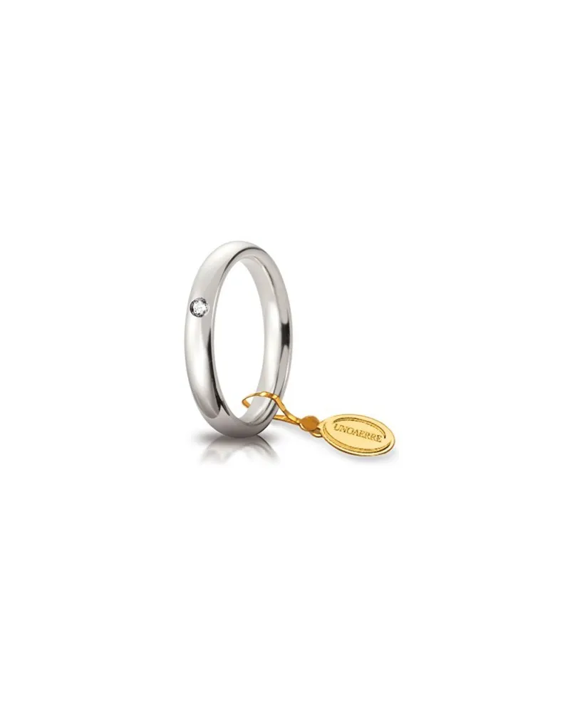 Alliance Unoaerre Comoda en or blanc 3,5 mm avec diamant