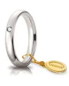 Unoaerre Comoda Wedding Ring in White Gold 3.5 mm with Diamond