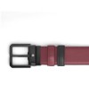 Cintura Montblanc XL in Pelle Reversibile Nera/Cassis con Fibbia Quadrata Pvd 35 mm