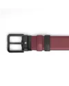 Cintura Montblanc XL in Pelle Reversibile Nera/Cassis con Fibbia Quadrata Pvd 35 mm