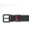 Ceinture réversible Montblanc XL en cuir noir/cassis avec boucle carrée PVD 35 mm
