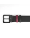 Cintura Montblanc XL in Pelle Reversibile Nera/Cassis con Fibbia Quadrata Pvd 35 mm