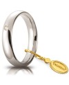 Fede Nuziale Unoaerre Comoda in Oro Bianco 4 mm con Diamante