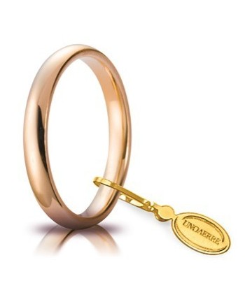 Fede Nuziale Unoaerre Comoda in Oro Rosa 3 mm