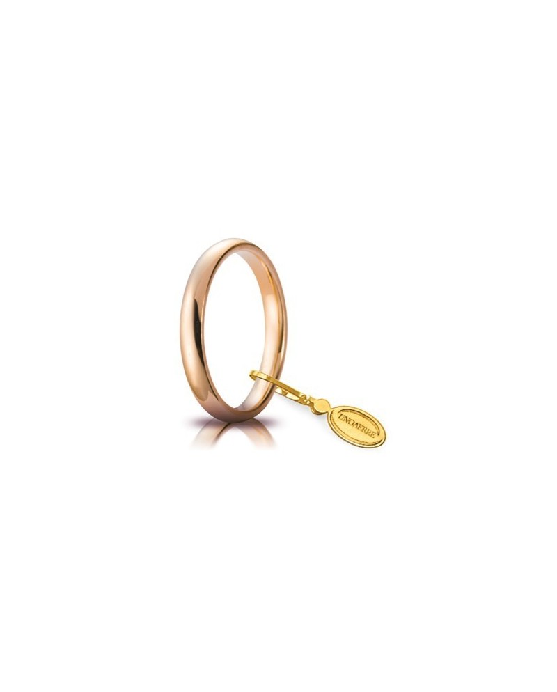 Unoaerre Comfortable Wedding Ring in Rose Gold 3 mm