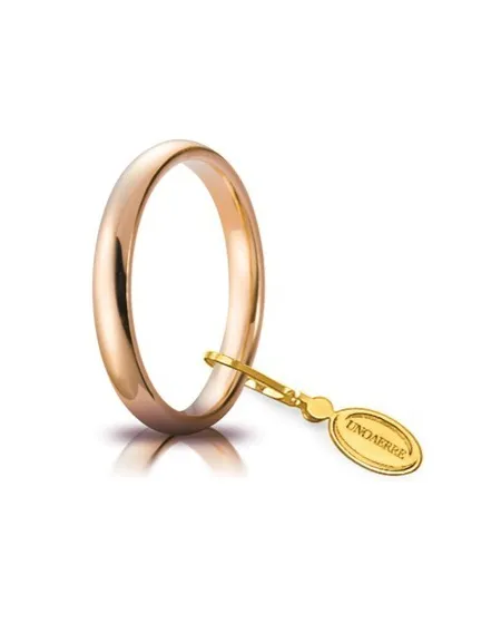 Unoaerre Comfortable Wedding Ring in Rose Gold 3 mm