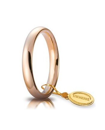 Fede Nuziale Unoaerre Comoda in Oro Rosa 3,5 mm