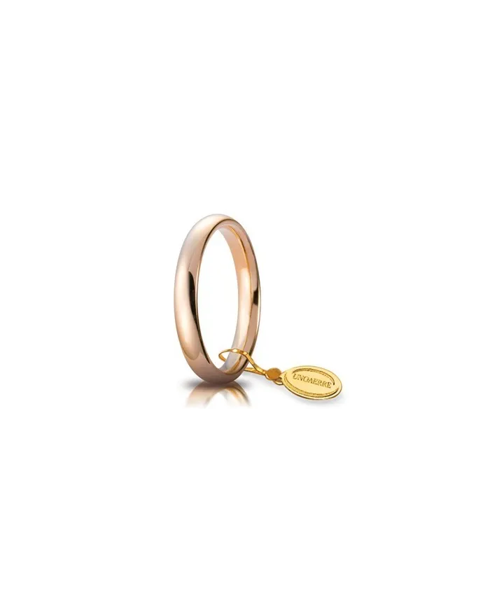 Unoaerre Comfortable Wedding Ring in Rose Gold 3.5 mm