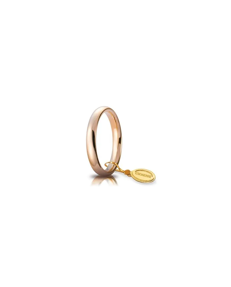 Fede Nuziale Unoaerre Comoda in Oro Rosa 3,5 mm