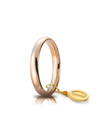 Alliance confortable Unoaerre en or rose 3,5 mm