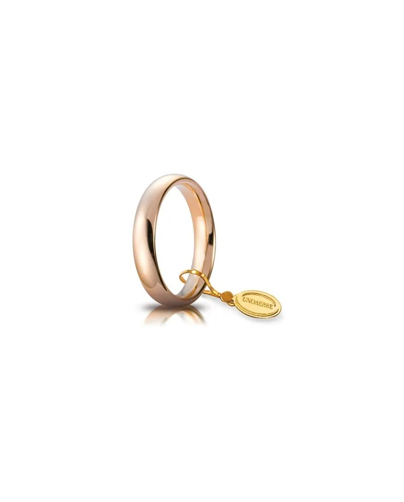 Fede Nuziale Unoaerre Comoda in Oro Rosa 4mm
