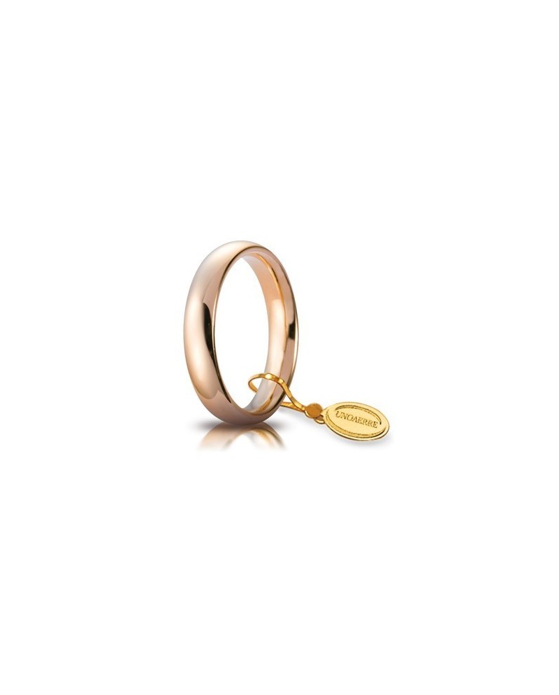 Unoaerre Comfortable Wedding Ring in Rose Gold 4mm