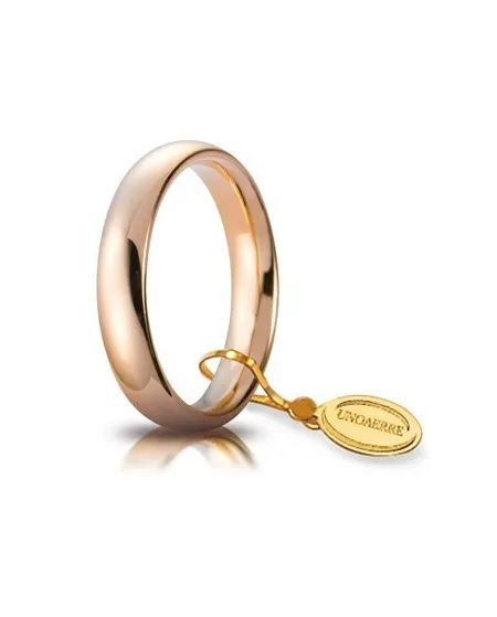 Alliance confortable Unoaerre en or rose 4 mm