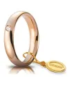 Unoaerre Comfortable 4mm Rose Gold Wedding Ring with Diamond
