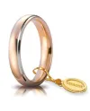 Fede Nuziale Unoaerre Comoda in Oro Rosa e Bianco 4 mm