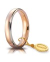 Unoaerre Comfortable Wedding Ring in Rose and White Gold 4 mm