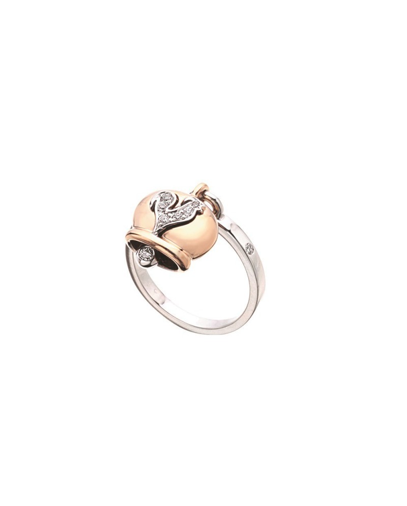 Chantecler Campanella ring in rose and white gold with diamonds