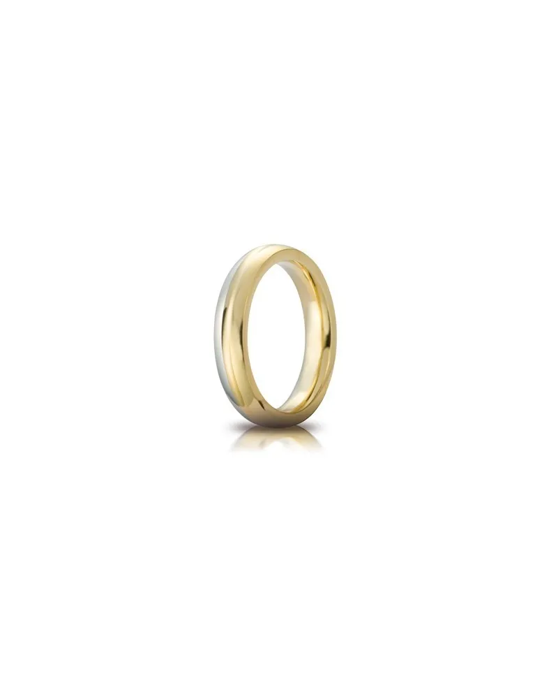 Fede Nuziale Unoaerre Cerchi di Luce Eclissi in Oro Bicolore 4 mm