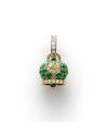 Chantecler Campanella small pendant in gold, emeralds and diamonds