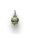 Petit pendentif Chantecler Campanella en or, émeraudes et diamants