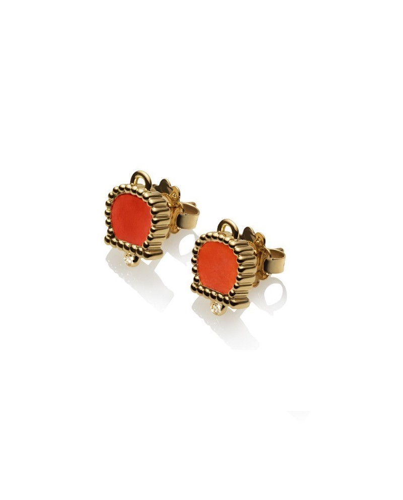 Boucles d'oreilles Chantecler Anima 70 en or avec clochette en corail