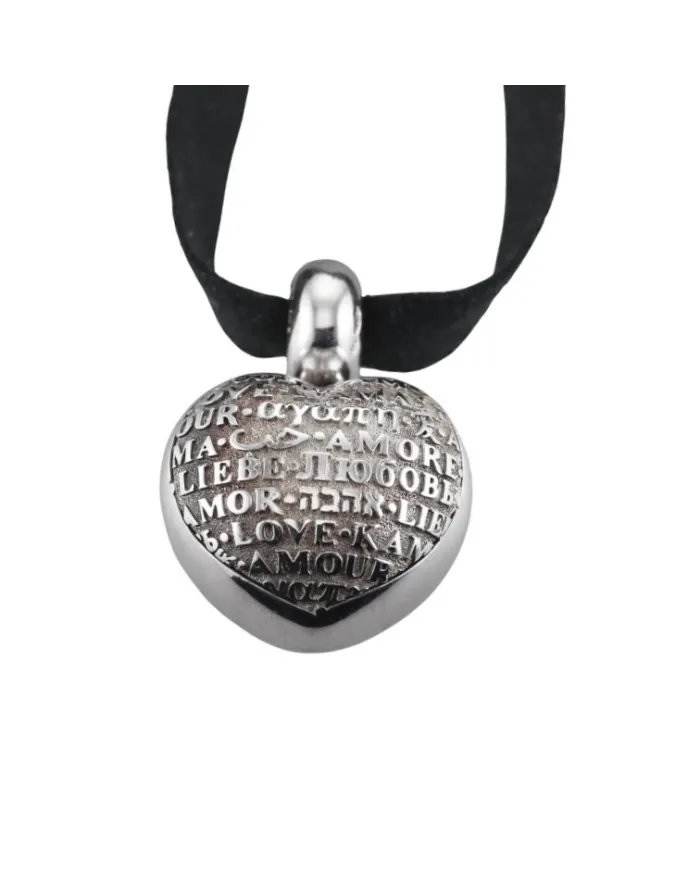 Pasquale Bruni Amore Heart Necklace in Silver with Cord