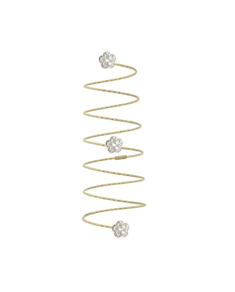 MagicWire Flower Spiral Ring in Yellow Gold and Diamonds