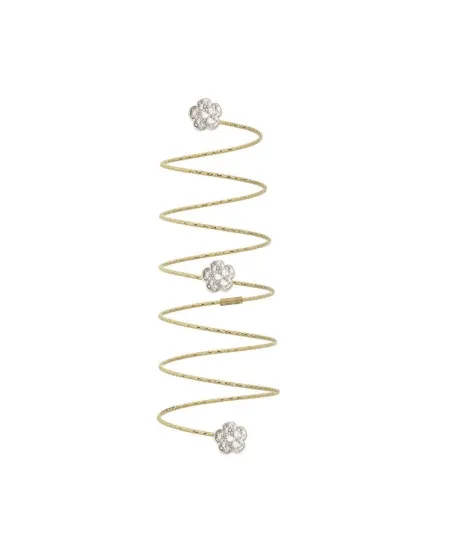 Anello a Spirale MagicWire Flower in Oro Giallo e Diamanti