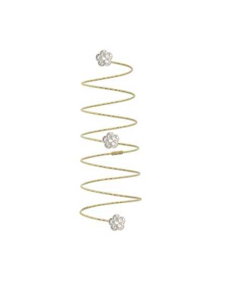 MagicWire Flower Spiral Ring in Yellow Gold and Diamonds