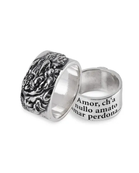 Anello Gerardo Sacco "Stil Novo" in Argento, Paolo e Francesca