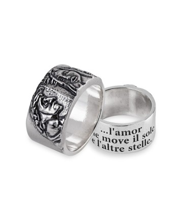 Gerardo Sacco "Stil Novo" Ring in Silver, Dante and Beatrice