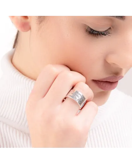 Anello Gerardo Sacco "Stil Novo" in Argento, Dante e Beatrice