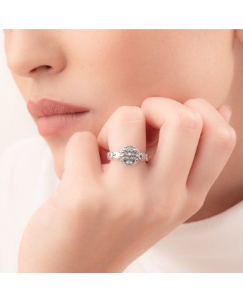 Bague en argent Gerardo Sacco avec masque grec central