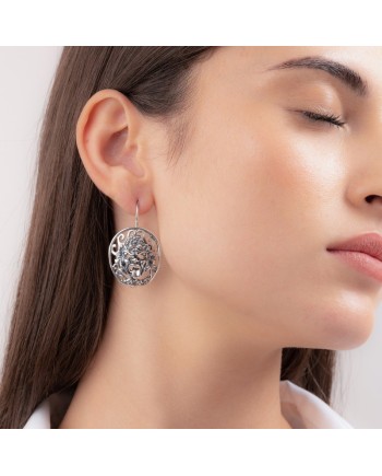 Gerardo Sacco Masks Silver Earrings