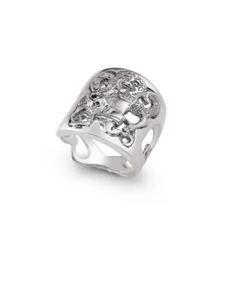 Anello a Fascia Gerardo Sacco in Argento con Gorgone