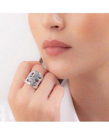 Gerardo Sacco Silver Band Ring with Gorgon