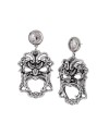 Gerardo Sacco Silver Masks Pendant Earrings