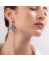 Gerardo Sacco Silver Masks Pendant Earrings