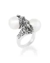 Bague Contrarié Gerardo Sacco en argent avec perles et masques