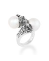 Contrarié Gerardo Sacco Ring in Silver with Pearls and Masks