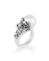 Contrariè Gerardo Sacco Ring in Silver with Pearl and Mask