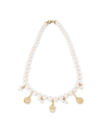 Gerardo Sacco Necklace with Pearls and Silver Pendants