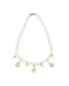 Gerardo Sacco Necklace with Pearls and Silver Pendants